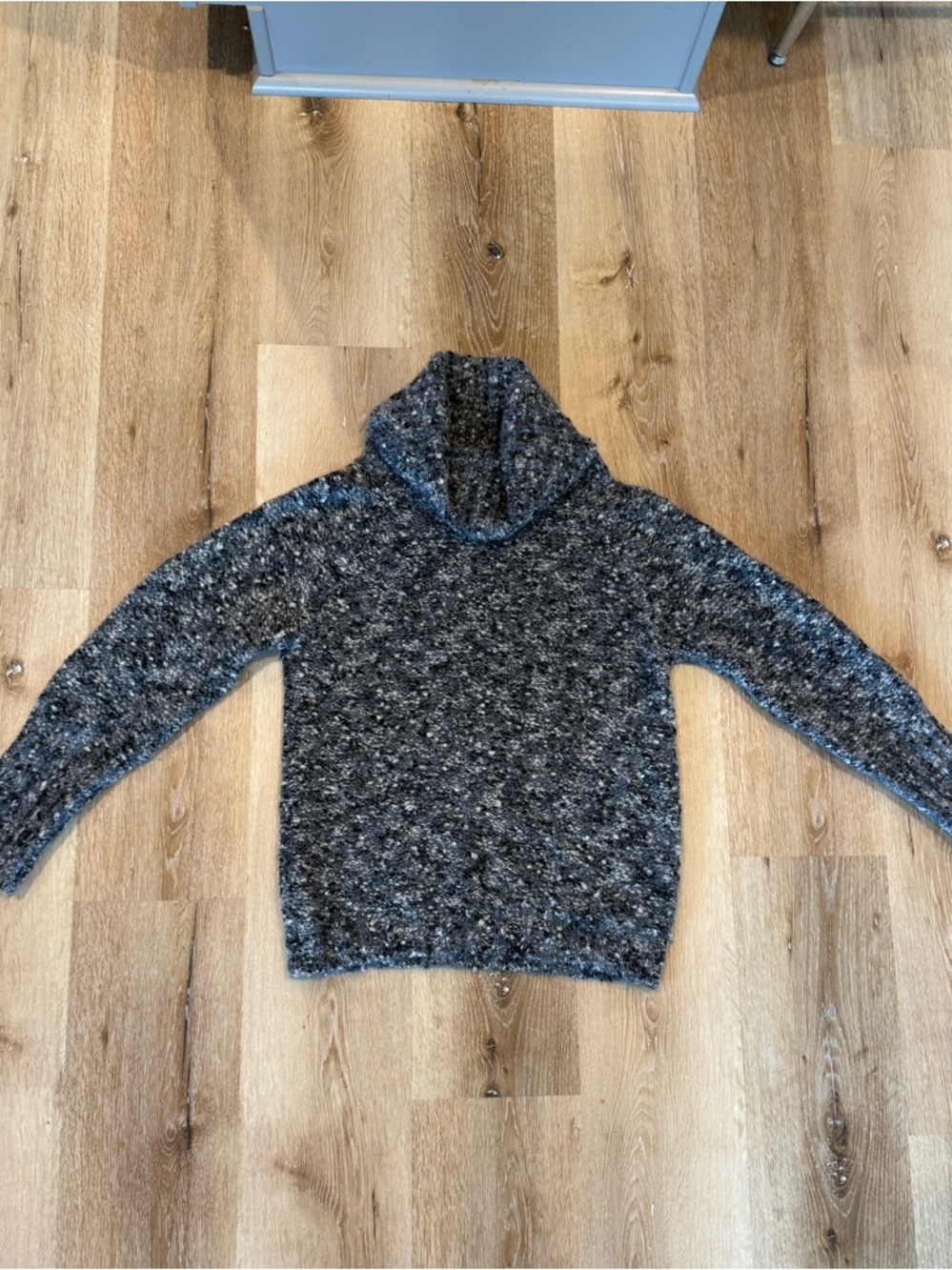 MaxMara Gray Marled Knit Sweater turtleneck mohair wool medium